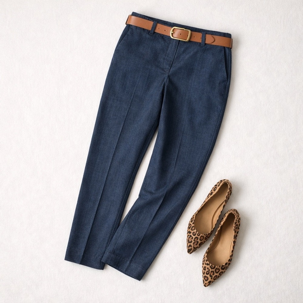 Talbots Staple Piece Hampshire Ankle Pant- 6-‎ Dark Wash Polished Denim Classic